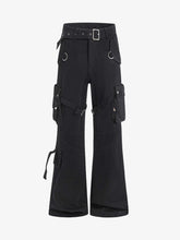 Multi-pocket Cargo Flared Pants